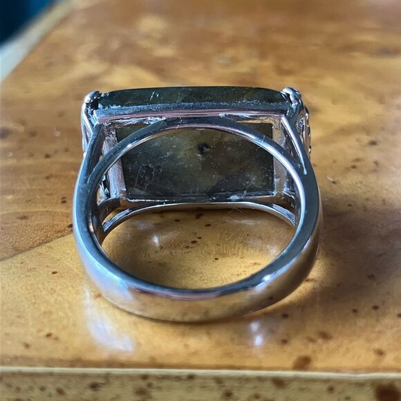 Natural Labradorite Sterling Silver Ring Size 7 - Picture 5 of 10